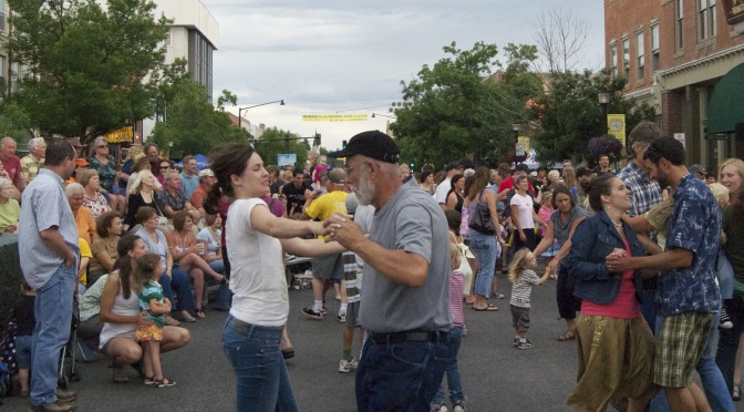 Dancing to the music